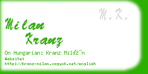 milan kranz business card